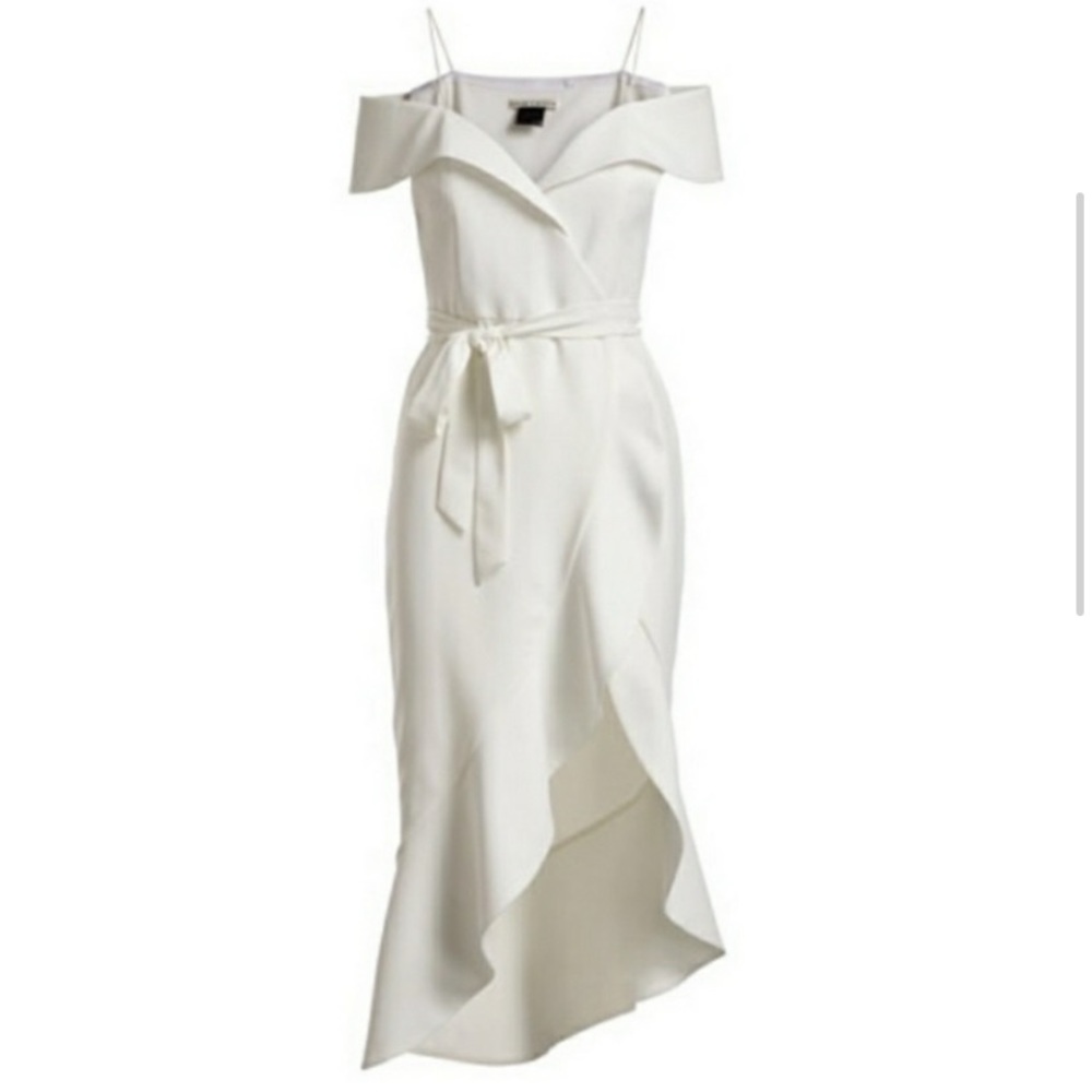 NWT Alice + Olivia Josie Off Shoulder Wrap Dress